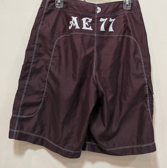 American Eagle Men's Brown Unlined Swim Trunks Size 30 - Picture 3 of 7